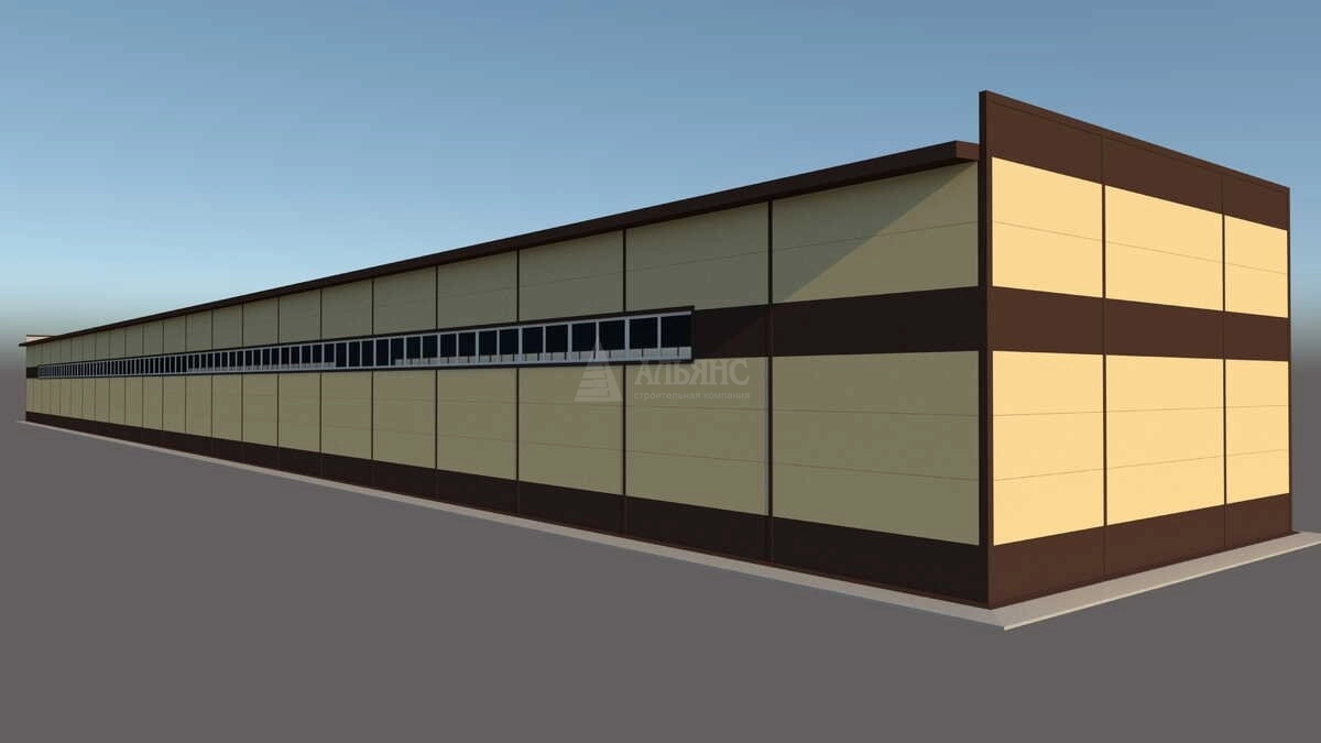 3D визуализация Производственное здание из сэндвич-панелей - фото 3