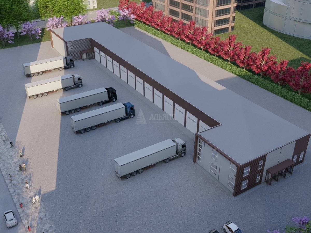 3D визуализация Склад-ангар с АБК из сэндвич-панелей - фото 7