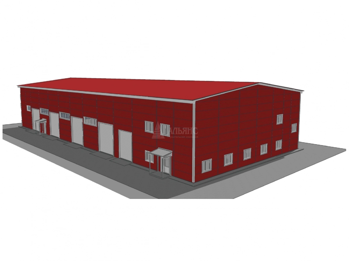 3D визуализация Ремонтно-механическая мастерская из сэндвич-панелей - фото 6