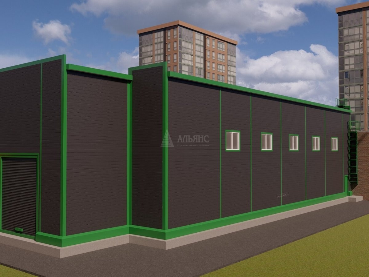 3D визуализация Цех из сэндвич-панелей - фото 1